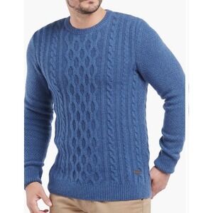 Barbour Mans Chunky Cable Crewneck Wool Blend Pullover  Sweater Size XXL Fall